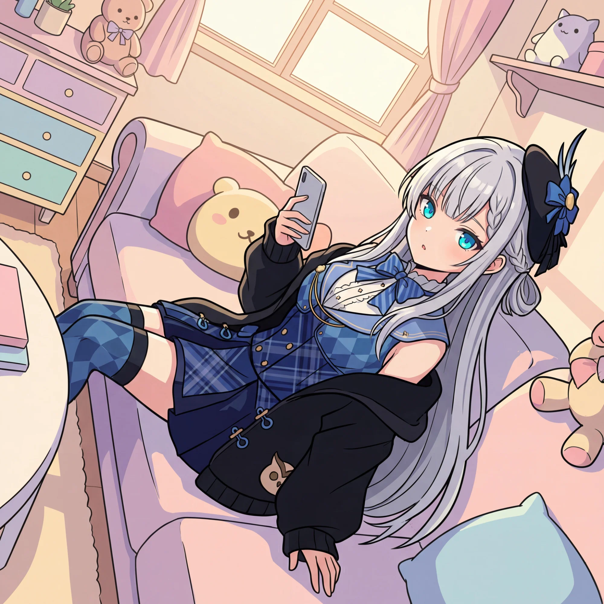 小さな仲間たちに囲まれ、柔らかな光の部屋でくつろぐNyano